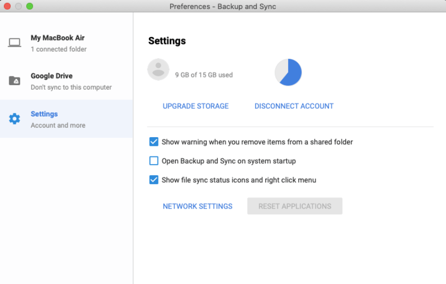 google drive for mac backup